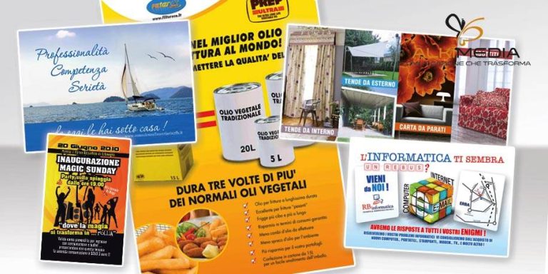 Stampa volantini e cartoline di diverse dimensioni e su diversi supporti