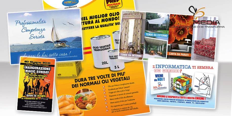 Stampa volantini e cartoline di diverse dimensioni e su diversi supporti