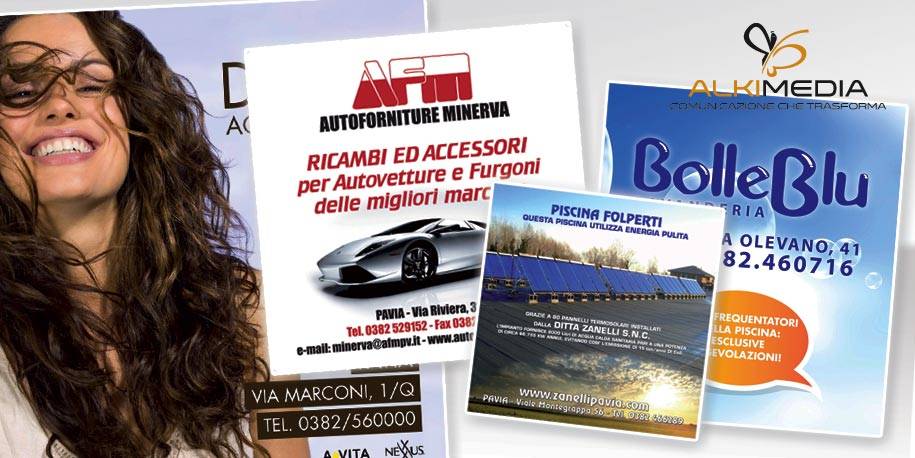 Stampa d striscioni in PVC delle diverse grammature, completi di anelli di fissaggio e rinforzo perimetrale